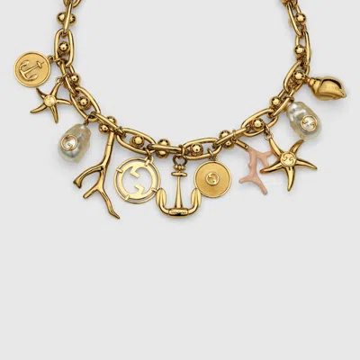 Gucci Chain Necklace With  Symbols In Gold-toned Metal