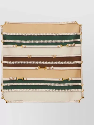 Gucci Chain Print Square Silk Shawl In Multi