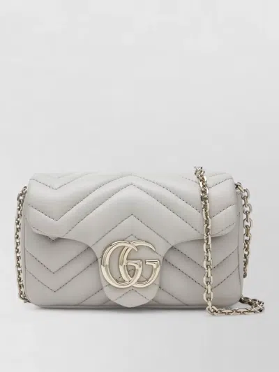 Gucci Chain Strap Chevron Pattern Quilted Crossbody Bag