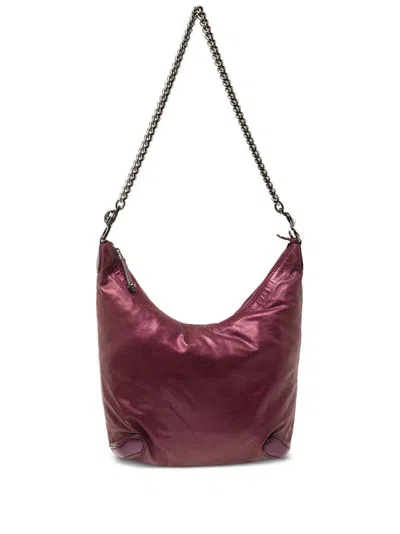 Pre-owned Gucci Chain-strap Leather Shoulder Bag In Red