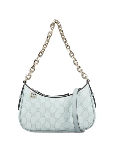 Gucci Printed Canvas Gg Emblem Shoulder Bag Artbludkabartb Borse A Mano In Gray