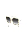 Gucci Chain-trimmed Square-frame Sunglasses In Black