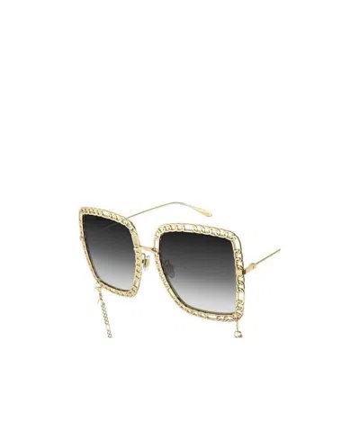 Gucci Chain-trimmed Square-frame Sunglasses In Black
