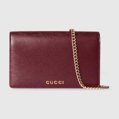 Gucci Chain Wallet With  Script In Bordeaux