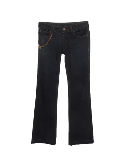 Pre-owned Gucci Chain-detail Straight-leg Jeans In Blue