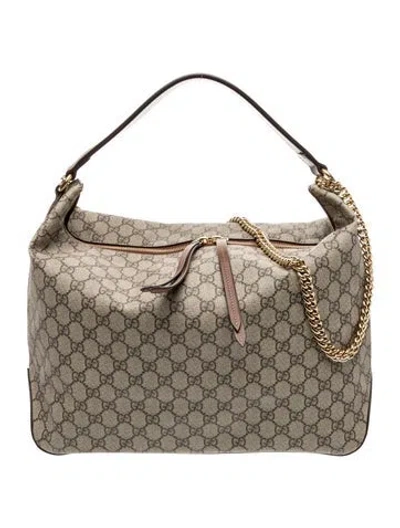 Pre-owned Gucci Chain-link Linea Totem Large In Brown
