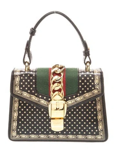 Pre-owned Gucci Chain-link Sylvie Mini In Black