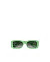 Gucci Chaise Lounge Rectangle-frame Sunglasses In Green