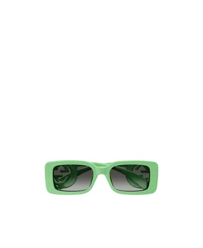 Gucci Chaise Lounge Rectangle-frame Sunglasses In Green