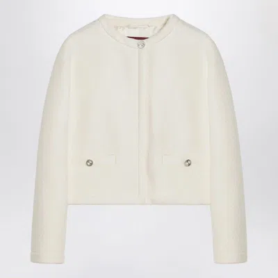 Gucci Women's Chalk-coloured Bouclã© Wool Jacket In White