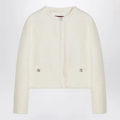GUCCI GUCCI CHALK-COLOURED BOUCLÉ WOOL JACKET WOMEN