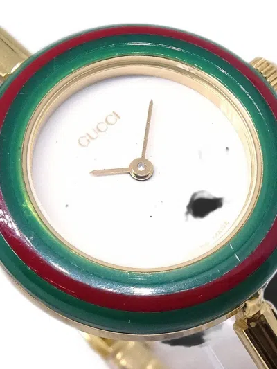 Pre-owned Gucci Chameleon 25mm Watch In White