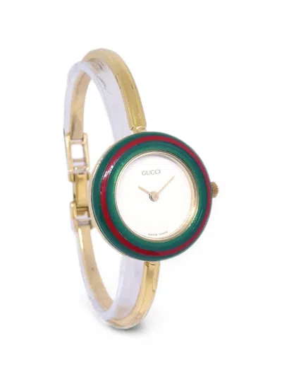Pre-owned Gucci Chameleon 25mm Watch In White