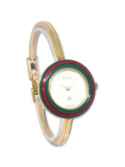 Pre-owned Gucci Chameleon Change Bezel 26mm Watch In White