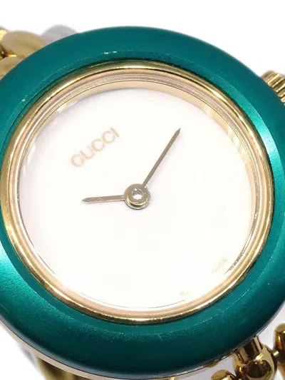 Pre-owned Gucci Chameleon Change Bezel Watch In White