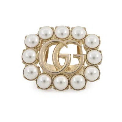 Pre-owned Gucci Champagne Gold Gold Plating Band Ring ()