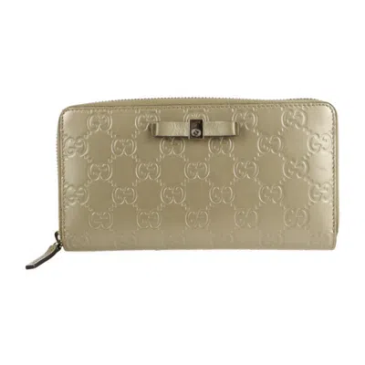 Pre-owned Gucci Champagne Gold Leather Coin Purse/coin Case ()