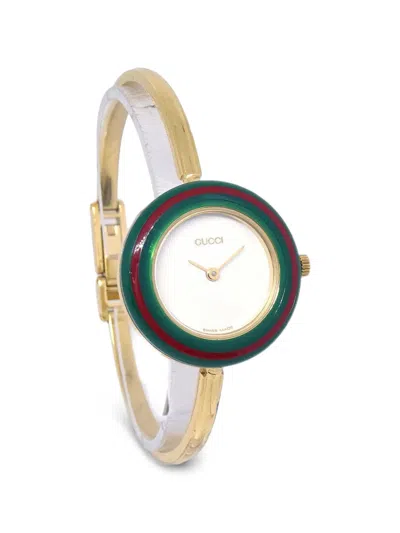 Pre-owned Gucci Change Bezel 25mm Watch In White