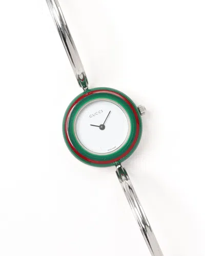 Gucci Change Bezel 26mm Full Set Rare Steel Watch In White