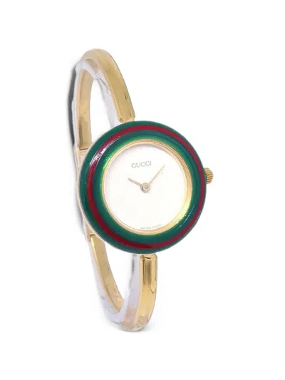 Pre-owned Gucci Change Bezel 26mm Watch In White