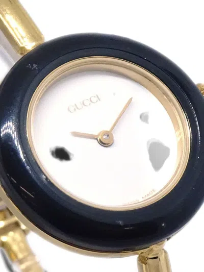 Pre-owned Gucci Change Bezel Chameleon Watch In White