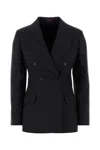 Gucci Embroidered Wool Blazer With Notched Lapels And Pockets In Gray
