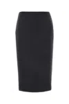 Gucci Dark Grey Embroidered Wool And Silk Skirt In Black