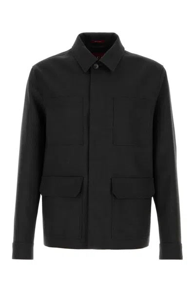 Gucci Charcoal Wool Jacket In Blue