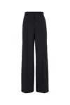 Gucci Charcoal Wool Wide-leg Pant In Black