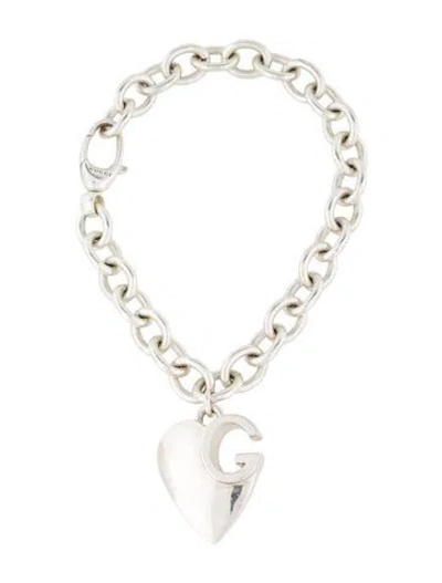 Pre-owned Gucci Charlotte G Heart Charm Bracelet, 7.25" In Multi