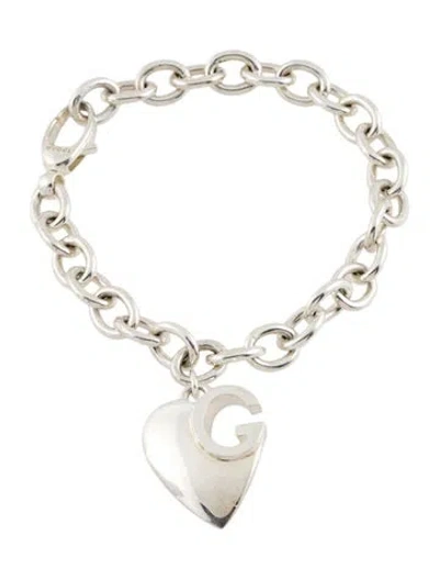 Pre-owned Gucci Charlotte G Heart Charm Bracelet, 7.25" In Multi
