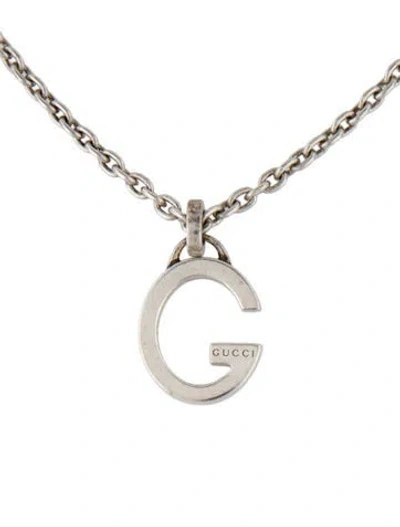 Pre-owned Gucci Charlotte G Pendant Necklace, 18" In Multi