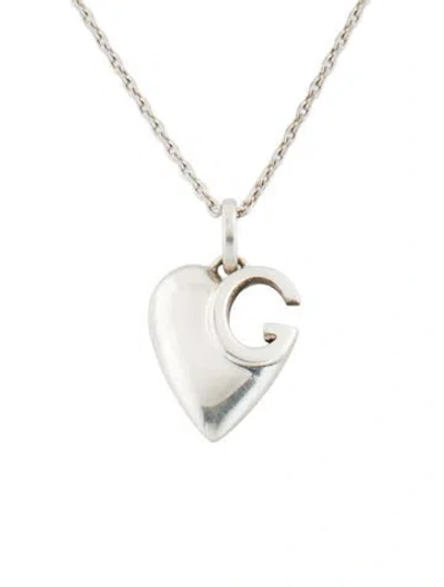 Pre-owned Gucci Charlotte Heart Pendant Necklace, 16" In Multi