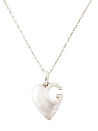Pre-owned Gucci Charlotte Heart Pendant Necklace, 16" In Multi