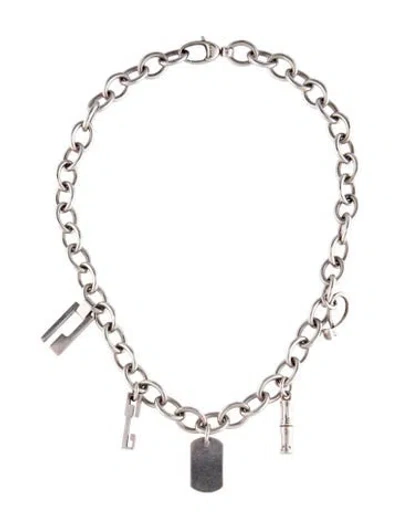 Pre-owned Gucci Charm Necklace, 16" In Multi