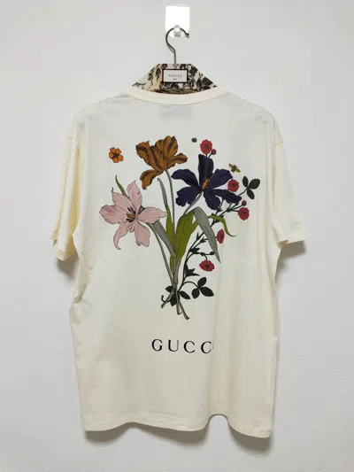 Pre-owned Gucci 'chateau Marmont' Logo Tee In Off White