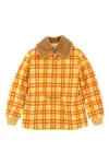 Gucci Check Coat In Yellow