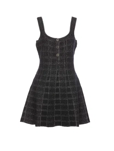 Gucci Women Checkered Dress In Black