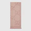 Gucci Check Gg Wool Jacquard Scarf In Pink