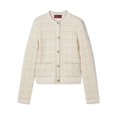 GUCCI GUCCI CHECK JACQUARD CARDIGAN