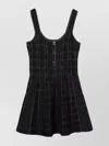 Gucci Black Wool And Jacquard Dress