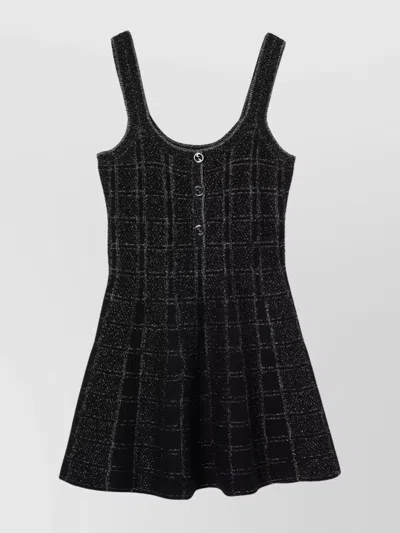 GUCCI CHECK JACQUARD WOOL AND LAMÉ DRESS