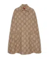 Gucci Check-pattern Wool Cape In Nude