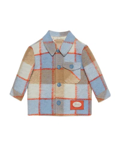 Gucci Check-pattern Wool Jacket In Multicolor