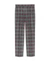 Gucci Check-pattern Wool Tapered Trousers In Black