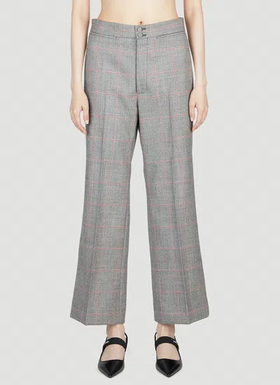 Gucci Check Suit Pants In Grey