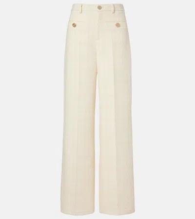 Gucci Checked Cotton-blend Tweed Wide-leg Pants In Neutral