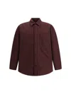 Gucci Men Checked Cotton Jacket In Burgundy