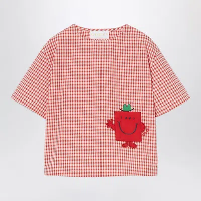 Gucci Checked Cotton T-shirt In Red