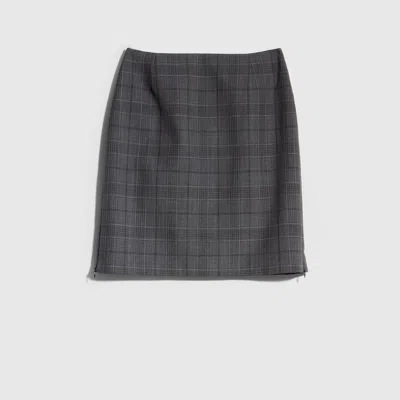 Gucci Checked Fine Wool Mini Skirt In Black